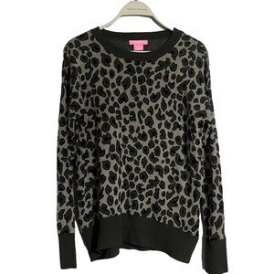 Isaac Mizrahi leopard print sweater small animal print